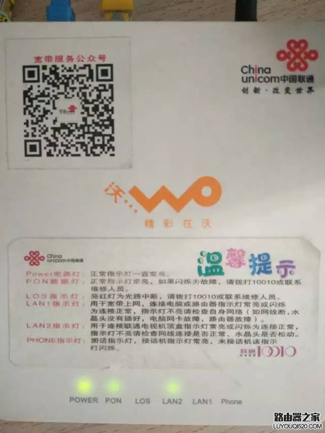 联通光猫指示灯含义说明_www.iluyouqi.com